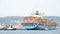 Maersk cargo ship GRETE MAERSK entering the Port of Oakland