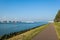 The Maeslantkering, a huge storm surge barrier on the Nieuwe Waterweg, Netherlands