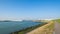 The Maeslantkering, a huge storm surge barrier on the Nieuwe Waterweg, Netherlands