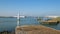 The Maeslantkering, a huge storm surge barrier on the Nieuwe Waterweg, Netherlands