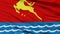 Magadan City Flag, Russia, Russian Federation, Closeup View