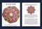 Magazine with beige mandala. Realistic brochure burgundy mandala