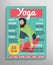 Magazine cover template. Yoga blogging layer, health sport illustration.