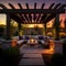 Magazine-Worthy Outdoor Entertaining Space with Modern Design, High-Quality Materials, Cozy Atmosphere, and Architectural Elements