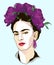 Magdalena Carmen Frida Kahlo portrait with wreath from peonies