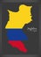 Magdalena map of Colombia with Colombian national flag illustration