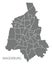 Magdeburg city map with boroughs grey illustration silhouette sh