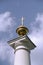 Magdeburg right column against the blue sky, Kiev, Ukraine.