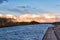Magdeburg Water Bridge, across river Elbe-Havel Canal in sunset light, Saxony, Germany