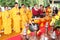 Magelang, Central Java / Indonesia - May 17, 2018 : Taking Holy Water 2562 BE / 2018 in Umbul Jumprit to be taken to the temple of