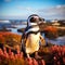 Magellan Penguin (Spheniscus magellanicus)  Made With Generative AI illustration