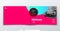 Magenta Brochure design. Horizontal cover template for brochure, report, catalog, magazine. Layout with gradient circle