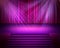 Magenta Curtain with a Spotlight and Stair