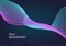 Magenta and cyan gradient abstract wave line, smooth pattern, communication technology cyberpunk curve concept, Internet network