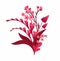 Magenta Floral Arrangement. Blooming Red and Pink meadow composition