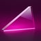 Magenta Glass Triangle: Luminous 3d Object With Sharp Humor
