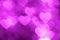 Magenta heart bokeh background photo, abstract holiday backdrop