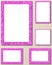 Magenta mosaic page border frame set