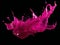 magenta paint splash on black background