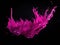 magenta paint splash on black background