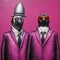 Magenta Penguin: Corporate Punk Street Art Photography In Dark Magenta And Silver