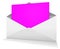 Magenta Postal envelope blank template for presentation layouts and design. 3D rendering