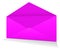Magenta Postal envelope blank template for presentation layouts and design. 3D rendering