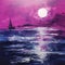 Magenta Pre-raphaelite Seascape Abstract