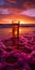 Magenta Sunrise: Fine Art Photography Of Beer Glass On The Beach