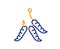 Maggots line icon. Fishing hook with worms sign. Vector