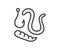 Maggots lure line icon. Fishing hook with worms sign. Vector