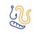 Maggots lure line icon. Fishing hook with worms sign. Vector