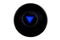 Magic 8 ball with an empty blank prediction on white background