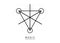 Magic Alchemy symbols, Sacred Geometry. Religion, philosophy, spirituality, occultism concept. Linear black triangle isolated