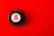 Magic ball of predictions billiard eight on a red background