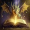 Magic book and fierce dragon