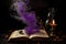 Magic book poison purple. Generate Ai