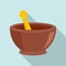 Magic bowl icon, flat style