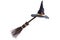 Magic Broom and Witch Hat on a White Background