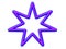 Magic Celtic purple and blue elven septagram septogram star on white background