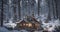 Magic of Christmas: Enchanting Snowy Forest and Cozy Houses under Glowing Fir Trees