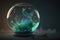 Magic cristal ball with mystery smoke effects of various colors. Neural network generated art