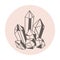 Magic crystal crystals or other minerals icon for highlights. Blog design in social networks, mystical and mental health