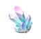 Magic crystal gem, vector blue with pink jewel