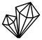 Magic crystal line icon. Fantasy stone symbol