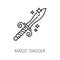 Magic dagger witchcraft and magic line art icon