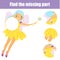 Magic fairy girl. Puzzle for toddlers. Find missing part of picture. Educational game for children and kids