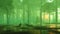 Magic firefly lights on foggy mystic forest swamp 4K