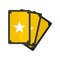 Magic fortune cards icon, flat style