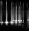 Magic fountain light and water show in black and white